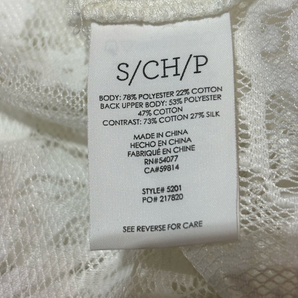 CABI Prudence White Lace Sheer Top w/ Veri White Top Size S - Picture 12 of 13